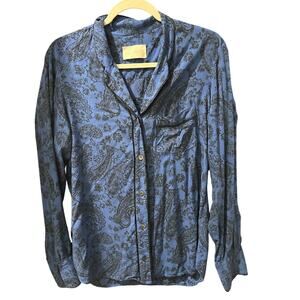 Zadig & Voltaire Tacha Top Floral Paisley Blue Black, size M